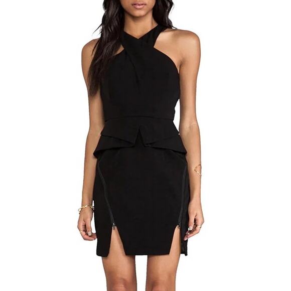 KEEPSAKE the Label Dresses & Skirts - Keepsake The Label Motionless Dress XS Black Mini Peplum Dress Zippered Slits